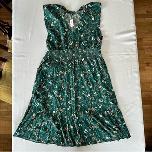 NWT Old Navy green floral midi dress size XL petite cottage core boho